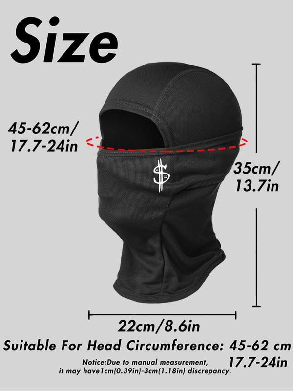 Letter Print Cut Out Design Balaclava Face Mask, Outdoor Sports Face Cover, Fashionable Face Mask for Men & Women