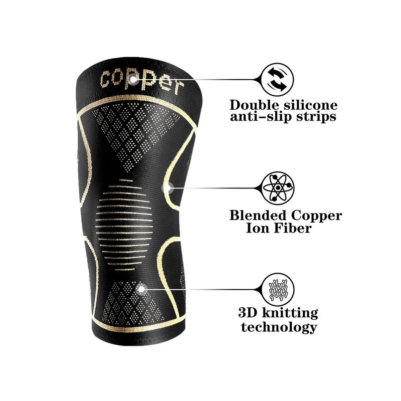 Copper Knee Braces for Women and Men, Knee Compression Sleeve for Arthritis, ACL, Meniscus Tear, Joint Pain Relief, Knee Support for Working , Running