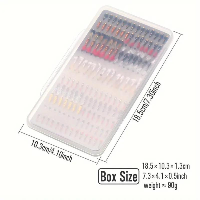 Fishing Lure Set, 126pcs box Fishing Bait with Durable Storage Box, Essential Trout Fishing Flies and Accessories, Fishing Accessories