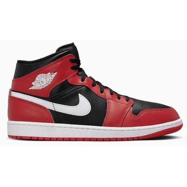 Men's Jordan 1 Mid Black White-Gym Red (DQ8426 061)