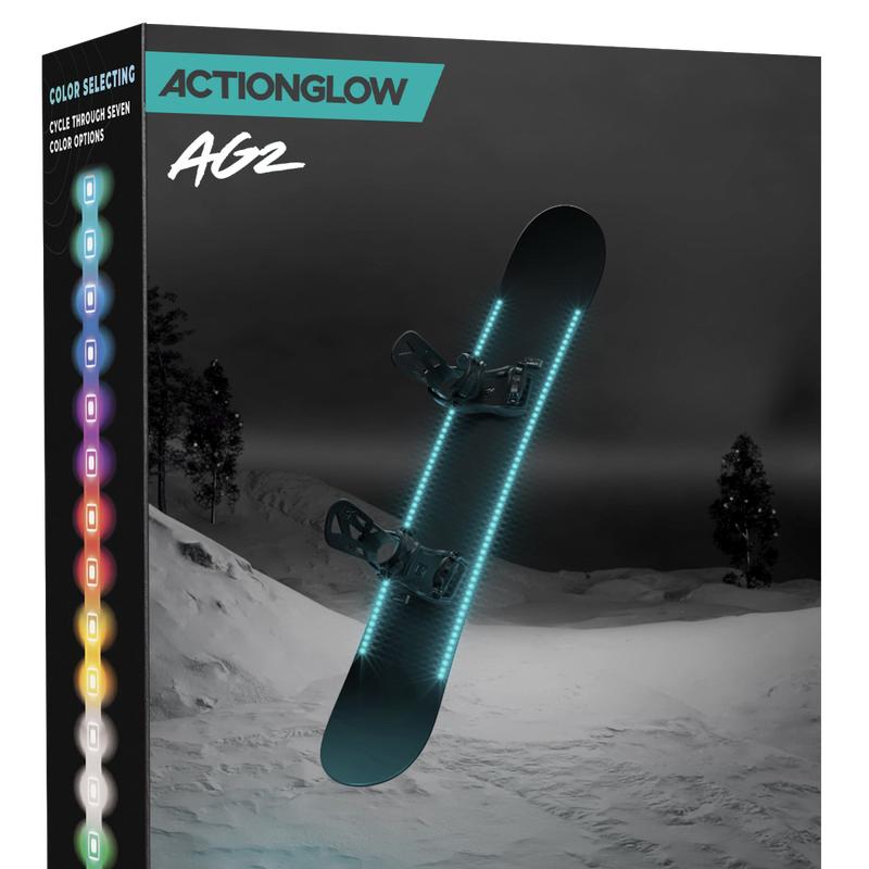 LED Snowboard Lighting System - ActionGlow (AG2) | 7 Color Modes, 100% Waterproof, Super Bright, Visible from Over a Half Mile, Easy 5 Minute Install