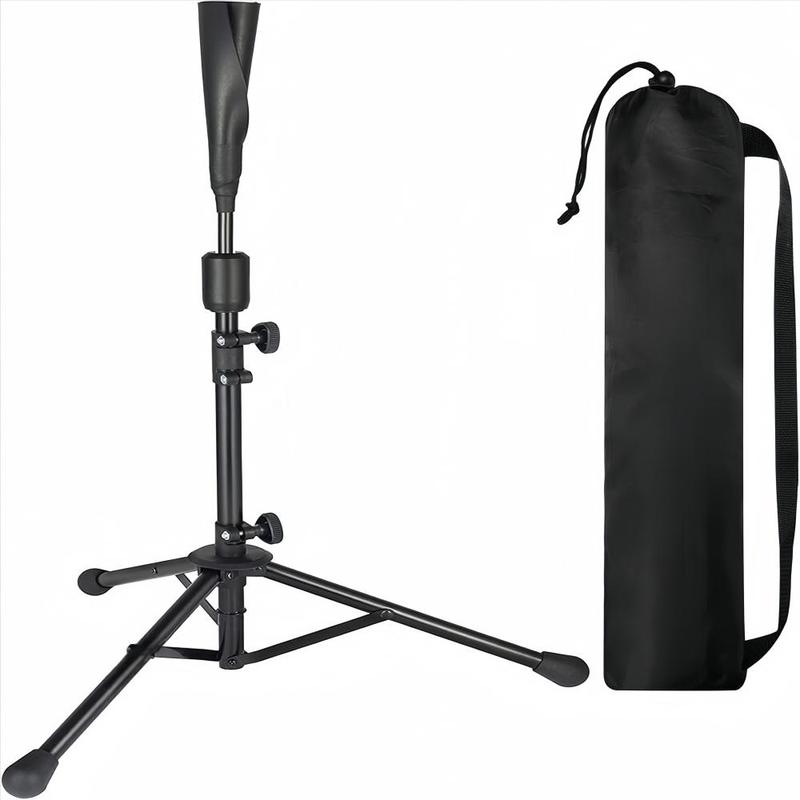 Baseball Tee with Carrying Bag, Portable Baseball Tee for Hitting, Travel Portable Softball Tee Tripod Stand, Rubber Tee for Batting Training Practice