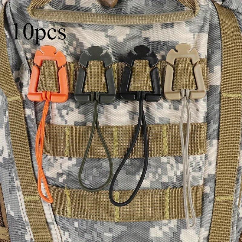 5Pcs Molle Backpack Buckle Carabiner Clips Outdoor Nylon Camping Bag Hanger Hook Clamp EDC Carabiner Survival Gear Tools