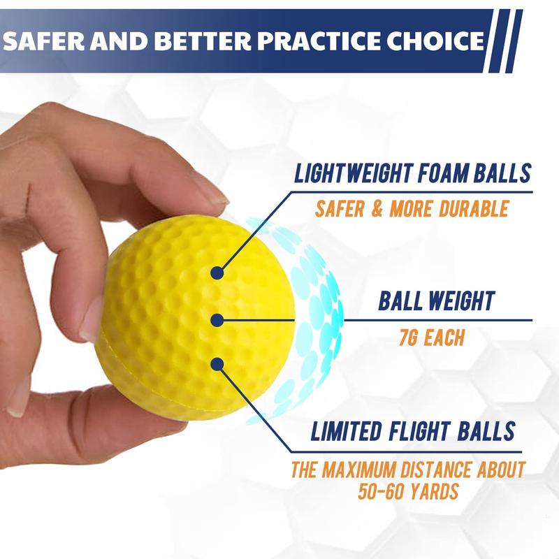 12 Pack Foam Golf Practice Balls, Realistic Feel and Limited Flight, Soft for Indoor or Outdoor Training