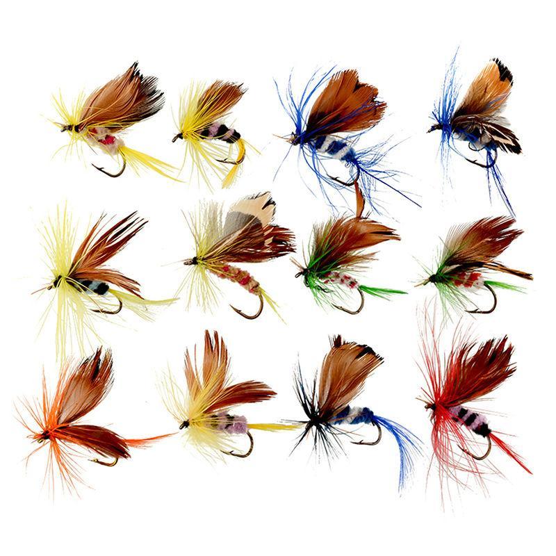 Random Color Artificial Fly Fishing Lure, 12pcs set Bionic Butterfly Hard Bait Plastic Fishing Lure, Fishing Accessories for Outdoor Fishing