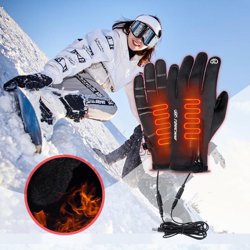 USB Touch Screen Gloves Heated Motorcycle Gloves Winter Ski Gloves for Women Men