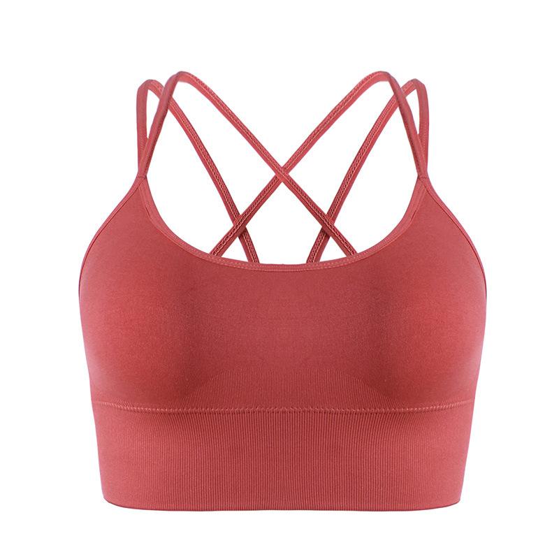 Large Size Sports Bra Women Cross Beautiful Back Underwired Bra Shockproof Sports Bra Yoga Workout Exercise Underwear