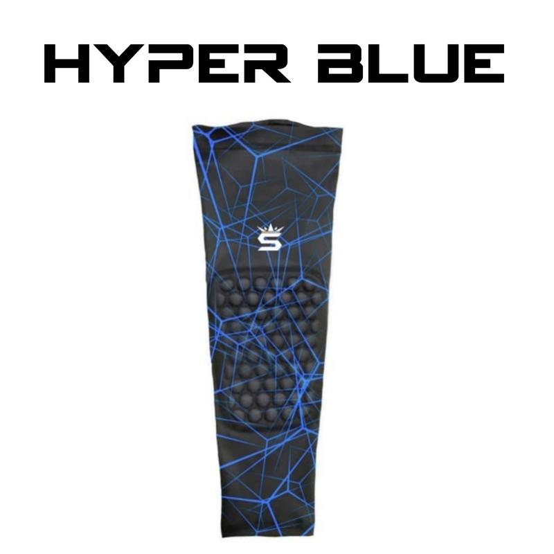 Hyper Print Kneepad Leg Sleeve, colors- hyper blue, hyper red, hyper green, hyper pink