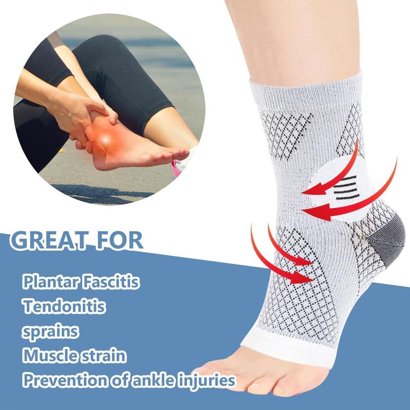 2 Pair Neuropathy Socks for Women Men, Plantar Fasciitis Sock Neuropathy Pain Relief Socks for Feet, Ankle Compression Socks for Neuropathy Pain, Ankle Brace for Sprained Ankle