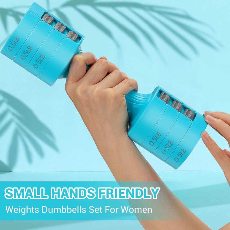 Adjustable Dumbbells Hand Weights Set:  5 lb Dumbbells Set of 2 Each 2lb 3lb 4lb 5lb Free Weights Fast Adjust Weight 4 In 1 Weights Dumbbells Set for Women Men Home Gym Exercise