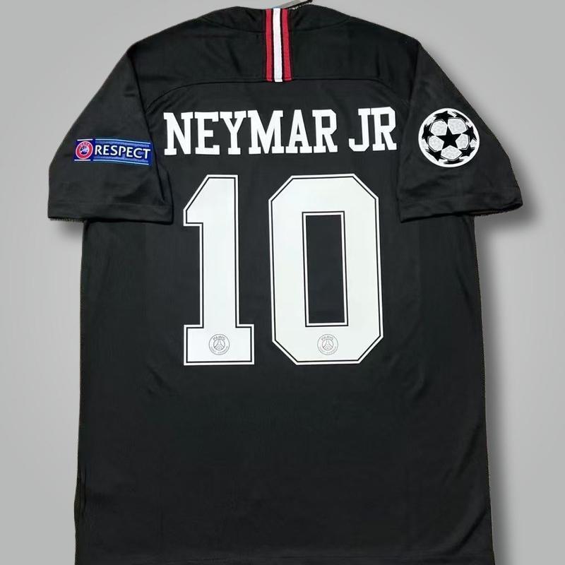 18-19 Paris jersey UEFA second away black No. 10 Neymar short sleeve breathable soccer jersey fan version Football Jersey