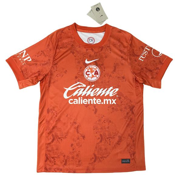 NIKE 2425 Club America Orange Away Short Sleeve Soccer Top Goalkeeper Edition Quick Dry LIGAMX