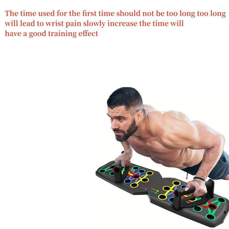 T-shaped Push Up Board Set with Collapsible Mat, Handles, and Non-slip Stickers, Ideal for Home Gym Chest and Abdominal Muscle Training.