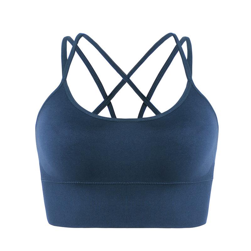 Large Size Sports Bra Women Cross Beautiful Back Underwired Bra Shockproof Sports Bra Yoga Workout Exercise Underwear