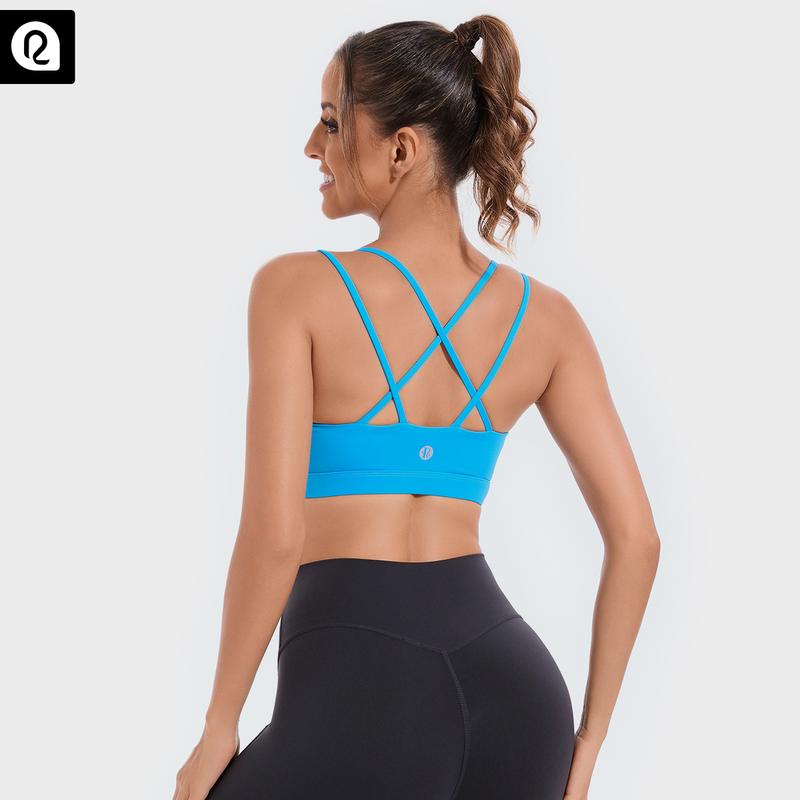 RUNNING GIRL Buttery Soft Sports Bra | Ultra-Stretch High Support Built-in Bra | Moisture-Wicking Strappy Back Design