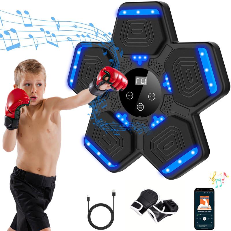 Music Boxing Machine With Boxing Gloves, Workout Equipment,Interactive Fitness & Reflex Training GearFor Adults, USB Charging, Boxing Machine Wall For Home Workout Boxing Target Machine, Birthday Christmas Gifts