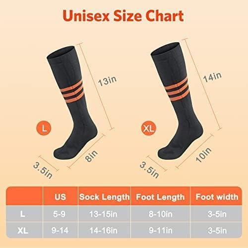 Hotdot Rechargeable Heated Socks with 5000mAh*2Batteries for Men and Women, Washable, APPControl Electric Winter Socks for Hiking