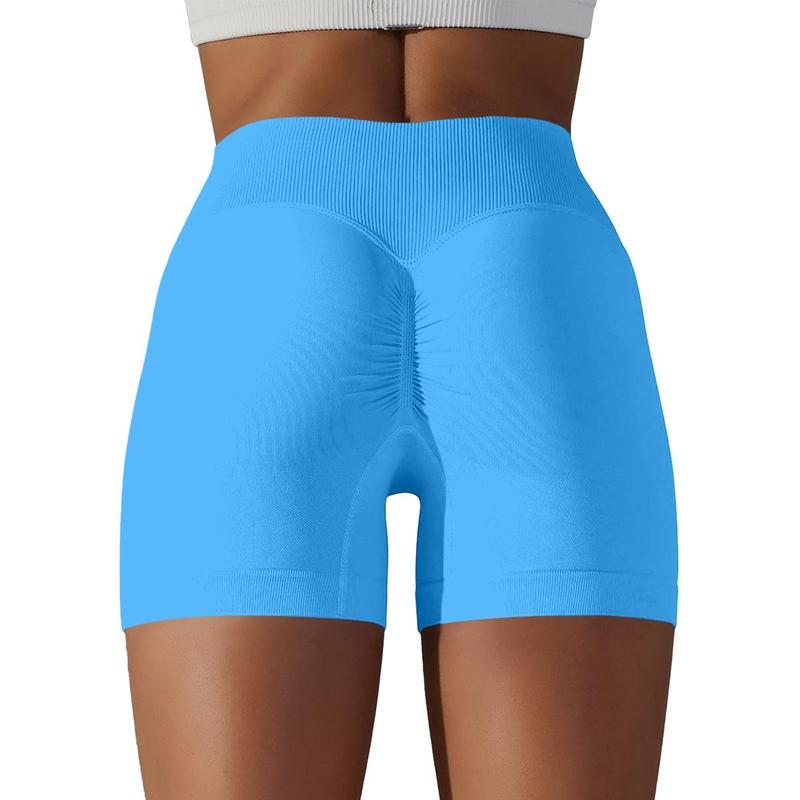 OVESPORT Women 's Gym Shorts  Scrunch Butt Lifting Workout V-shaped Back Waist Gym Shorts High Waist Yoga Short Athletic Leggings High-Waisted Lycra