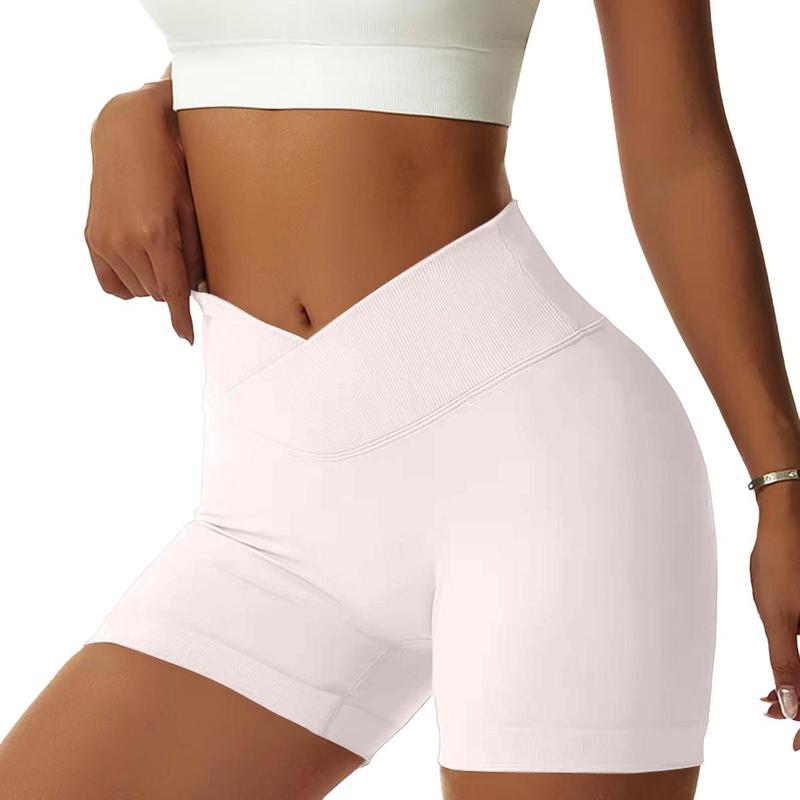 OVESPORT Women 's Gym Shorts  Scrunch Butt Lifting Workout V-shaped Back Waist Gym Shorts High Waist Yoga Short Athletic Leggings High-Waisted Lycra