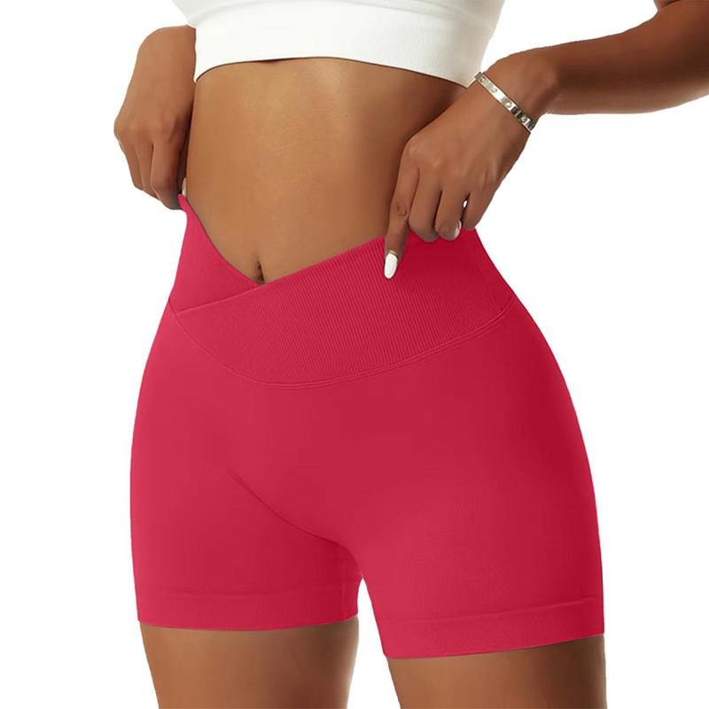 OVESPORT Women 's Gym Shorts  Scrunch Butt Lifting Workout V-shaped Back Waist Gym Shorts High Waist Yoga Short Athletic Leggings High-Waisted Lycra