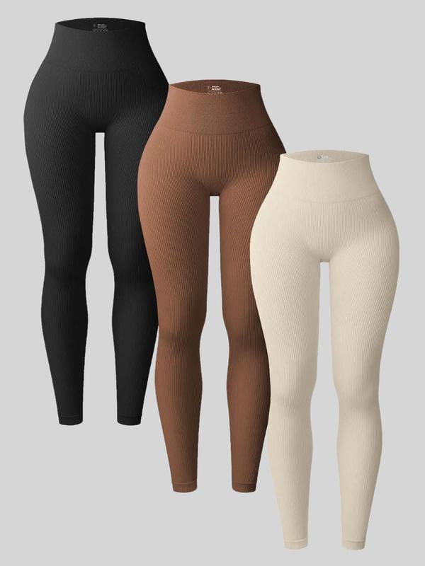 Women's Plain High Waist Sports Leggings, Sporty Compression Skinny Pants, Women Sport & Outdoor Bottoms for Yoga Gym Workout Running, Women's Tight Pants, Tummy Control