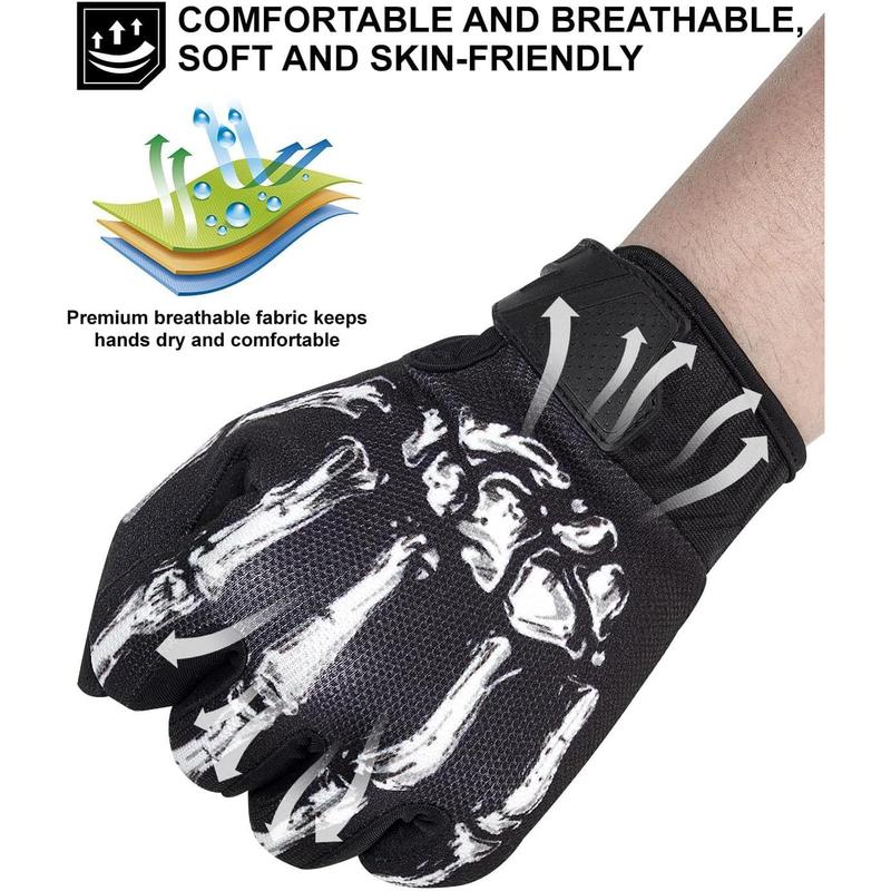 Touchscreen Non-Slip Skeleton Gloves for Men and Women, Joker Gloves for Cycling, Dirt Bike, Mountain Bike and Riding