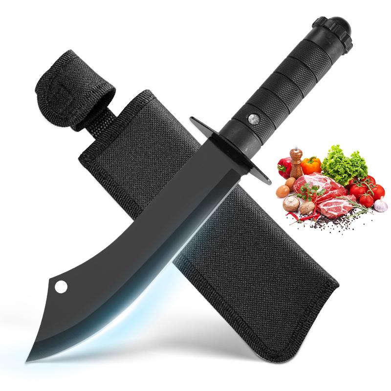 Camping high hardness multi-use knife DC portable fixed blade knife, multifunctional cutting knife kitchen multi-use knife with sheath