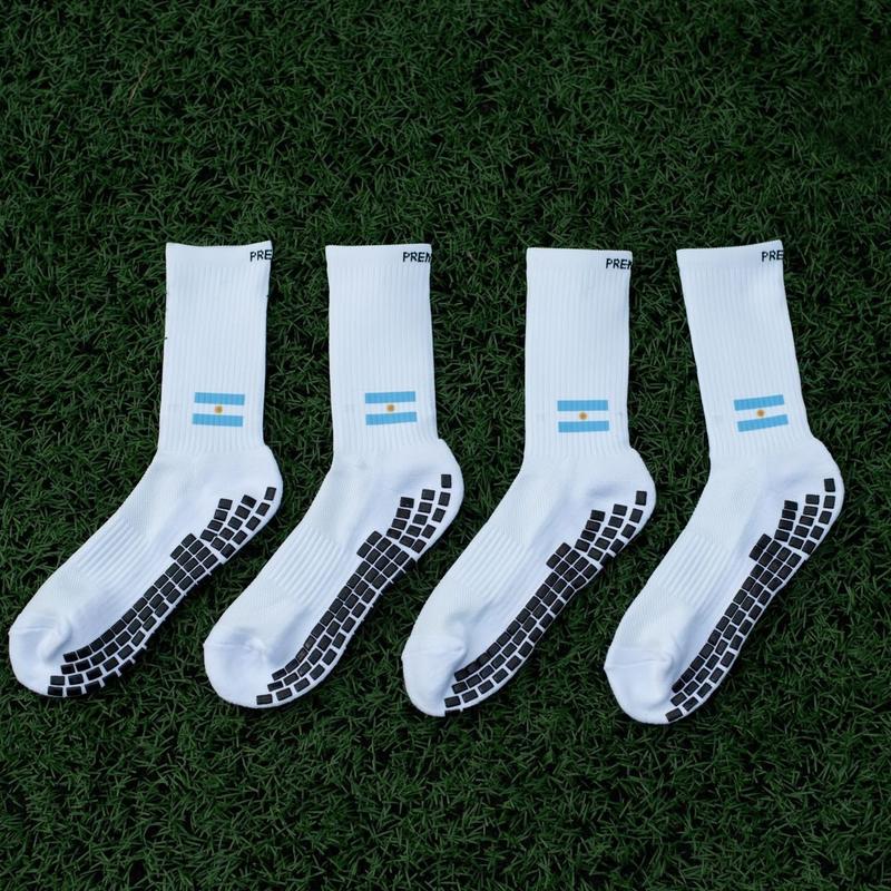 Premier Edge Argentina Flag White Grip Socks