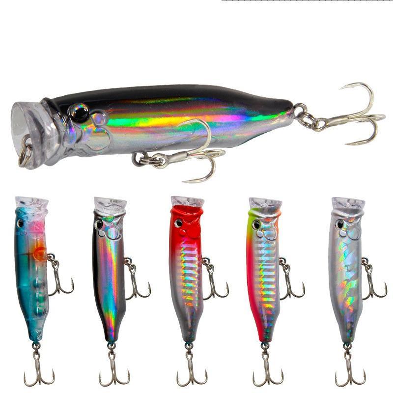 Artificial Fishing Lure, 5 Counts set 7cm 9.4g Hard Bait with Hook & Random Eye, Outdoor Fishing Tackle, Flyfishing, Solocamping, Picnicaesthetic