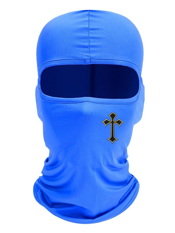 Cross Print Decor Cycling Face Mask Balaclava Hat, Hats for Men, Sun Protection Cycling Face Mask, Summer Outdoor Sports Face Mask for Men & Women, Dirt Bike Gear,  Birthday Gifts