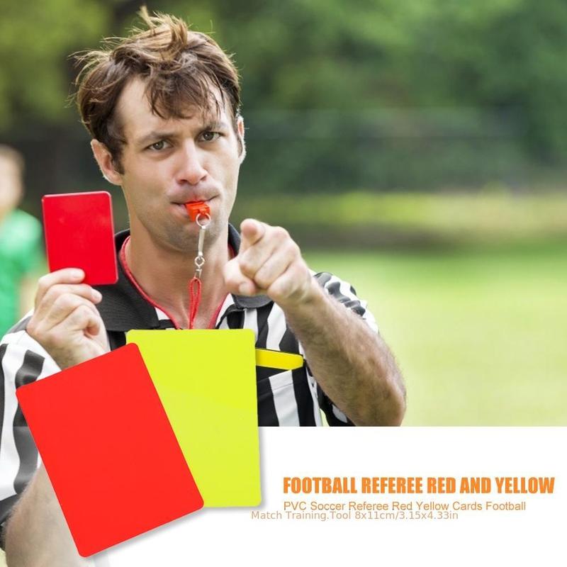 Football Referee Card, 2 Counts set Soccer Referee Red & Yellow Cards, Football Training Tool for Game Match