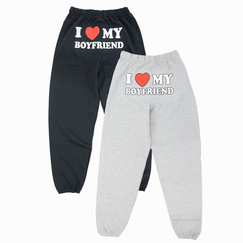 I Love My Boyfriend Sweatpants | Original Seller Heart My Boyfriend