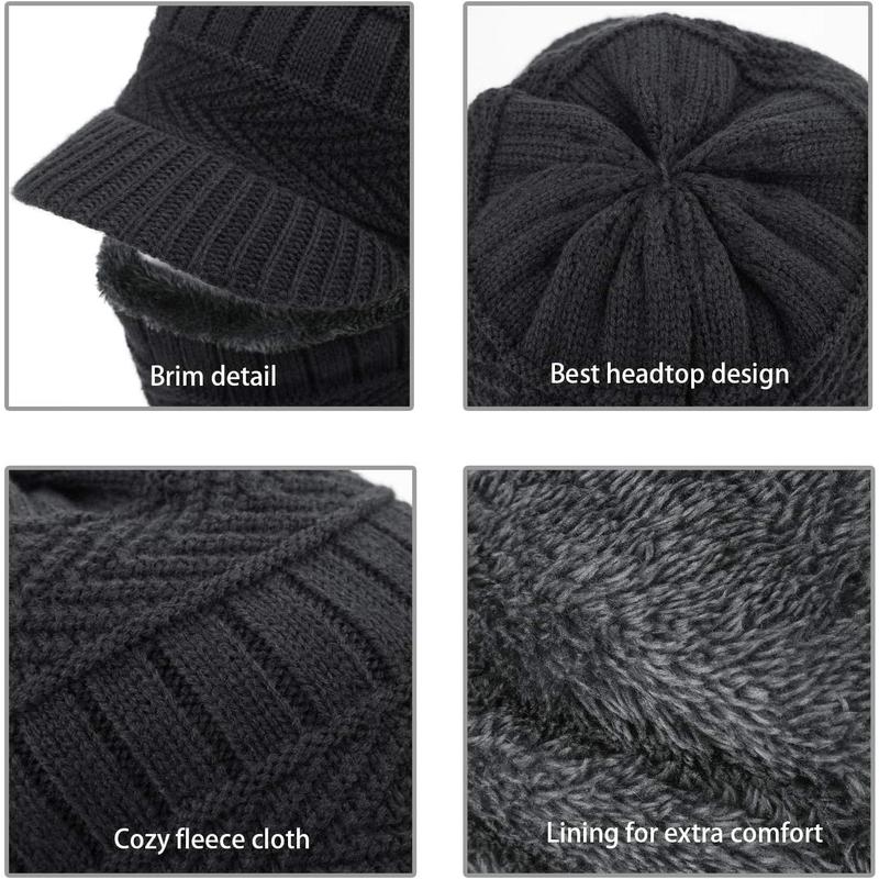 Winter Knitted Balaclava Beanie Hat Warm Cycling Ski Mask, Women Windproof Hood, Balaclavas Heavyweight Thermal Fleece