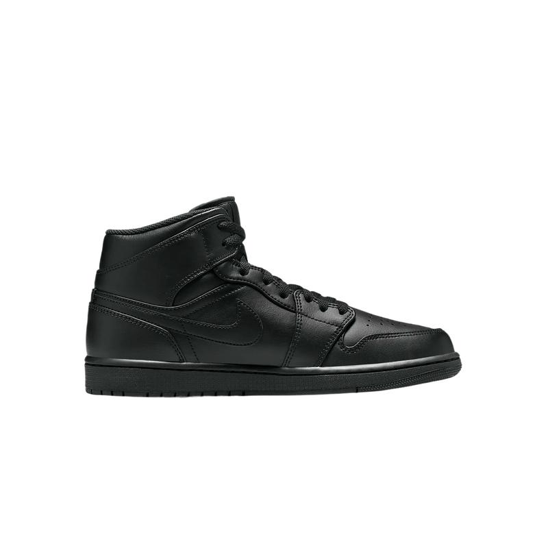 Air Jordan Men 1 Mid Sneaker Black   Black   Black 554724-093