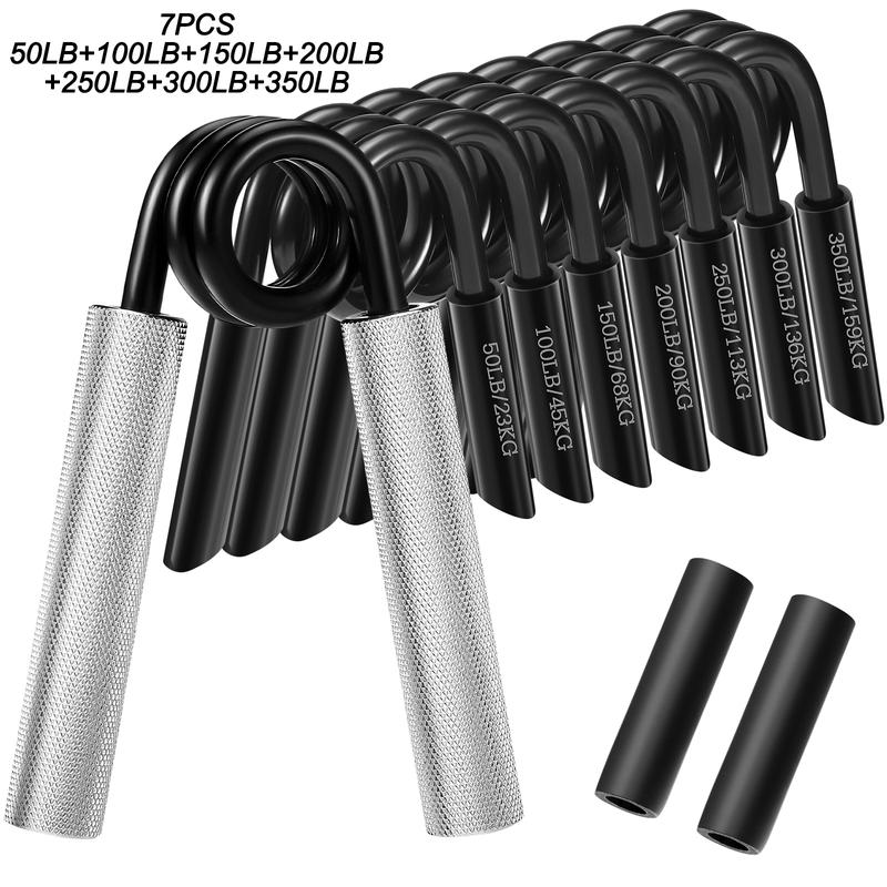 4 7pcs Grip Strength Trainer Set, Including 50-200 LB 50-350 LB Grip Strengtheners, Suitable For Both Men and Women, For Training and Recovery.