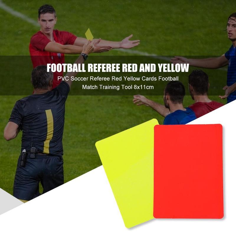 Football Referee Card, 2 Counts set Soccer Referee Red & Yellow Cards, Football Training Tool for Game Match