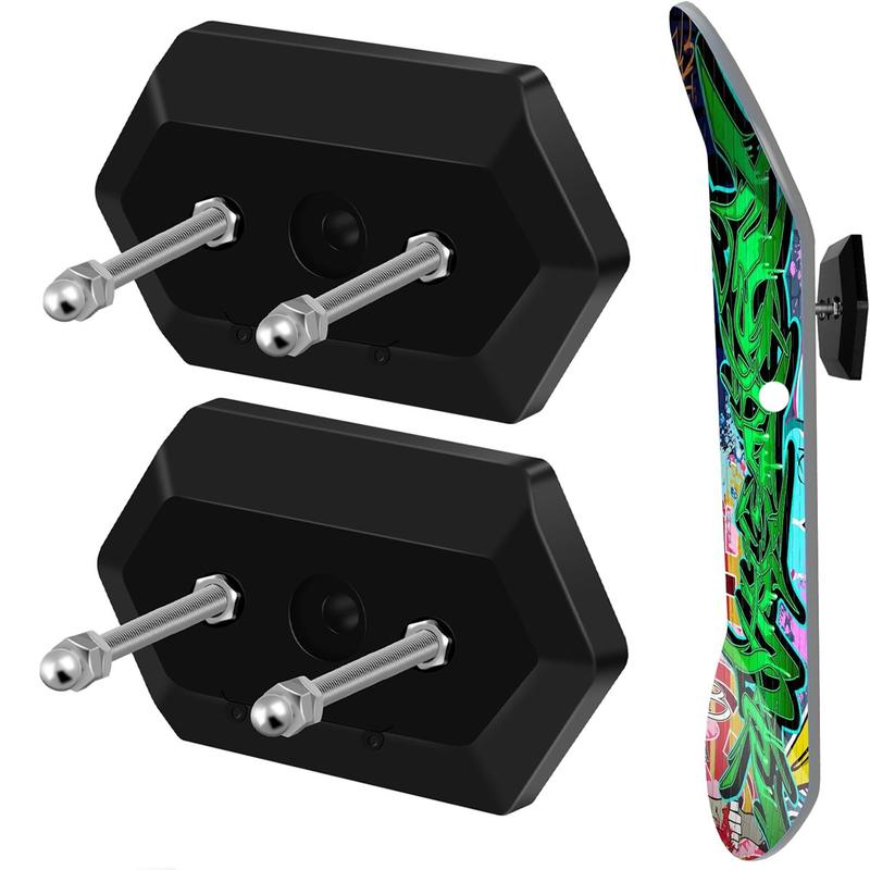 2 Counts Skateboard Wall Mount with Screw Floating Hanger Mount Hanging Stand Holder for Longboard Guitar Snowboard Display Storage Decoration