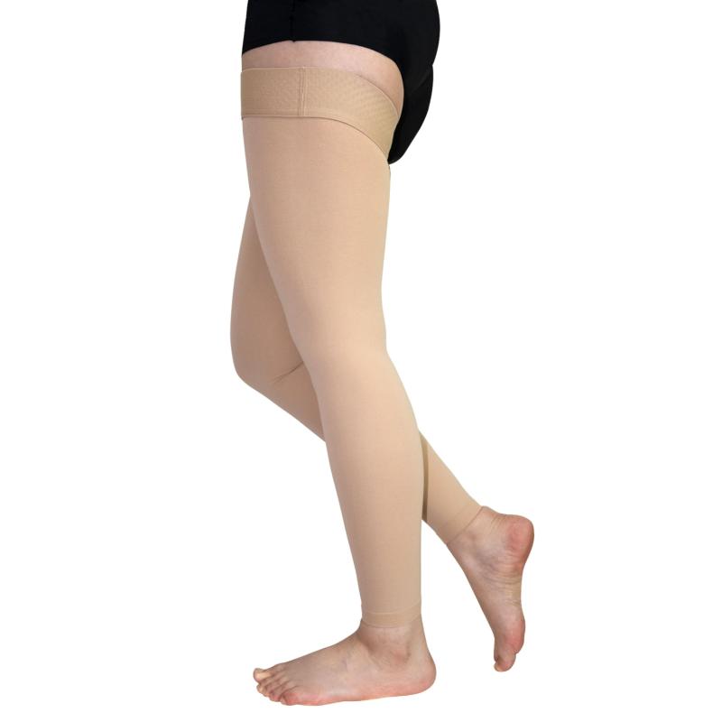 High-Thigh Compression Socks with Silicone Grip - Toeless, Ideal for Running, Yoga, Travel & Work