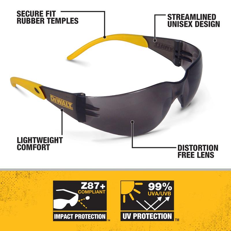 3 PR DeWalt DPG54-2D PROTECTOR SMOKE Safety Glasses ANSI Z87+ Work Sunglasses