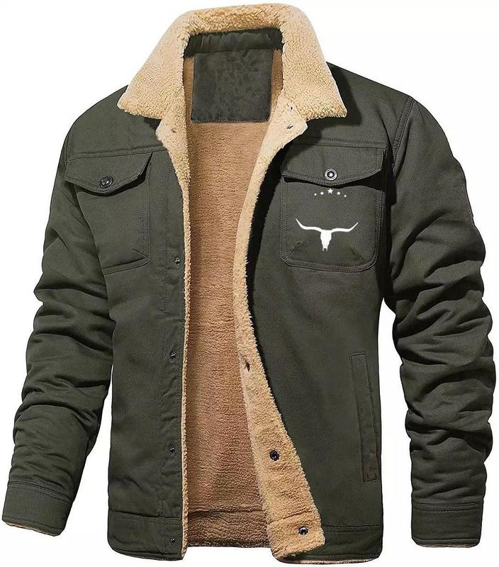 Bullhorns Men's Fleece-lined Cotton Casual Jacket