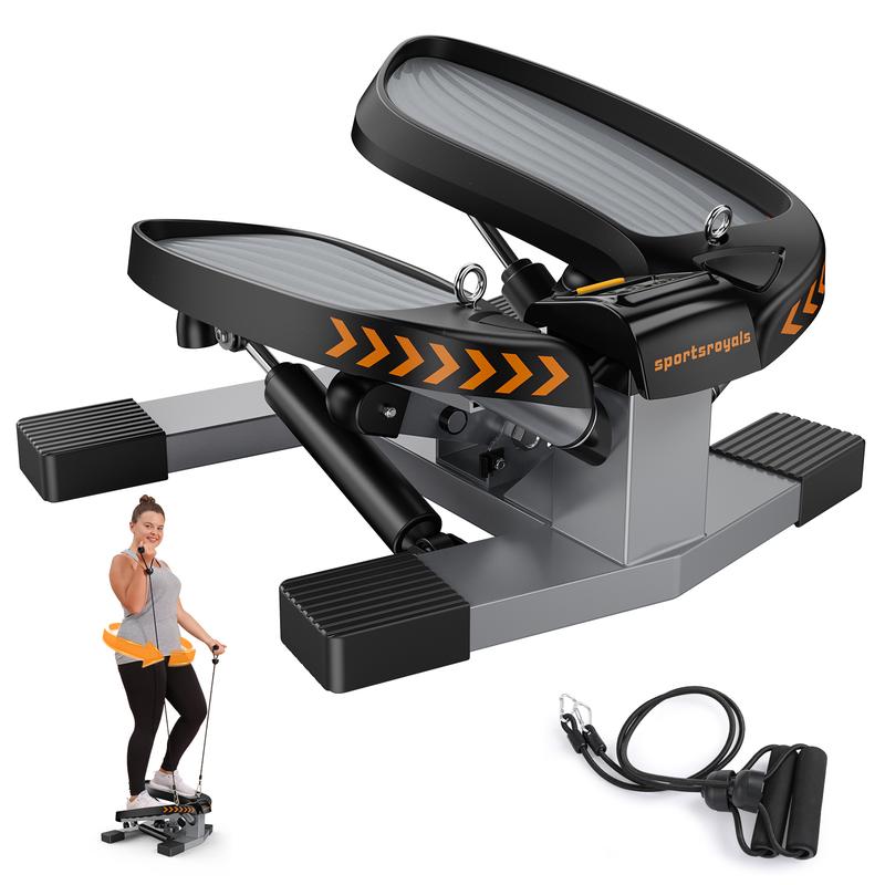 Sportsroyals Stair Stepper for Exercises-Twist Stepper up&down Mini Stepper with Resistance Bands and 330lbs Weight Capacity for Home and Office use