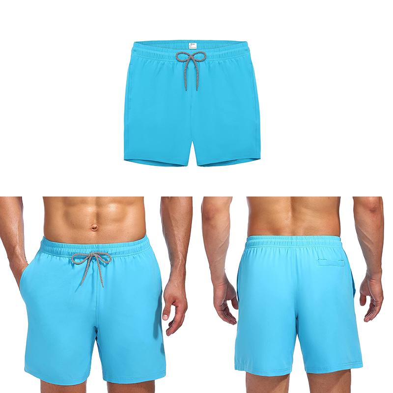 Men's Holiday Summer Printed Solid Color Swim Trunks Quick Dry Summer Beach Shorts Swimwear Bathing Suit Surf, Spa, Beach Pants,Running Pants Adjustable Waistband Sports Casual Middle Pants