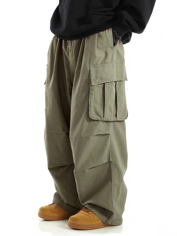 Drawstring Waist Pocket Side Loose Cargo Pants Baggy Joggers