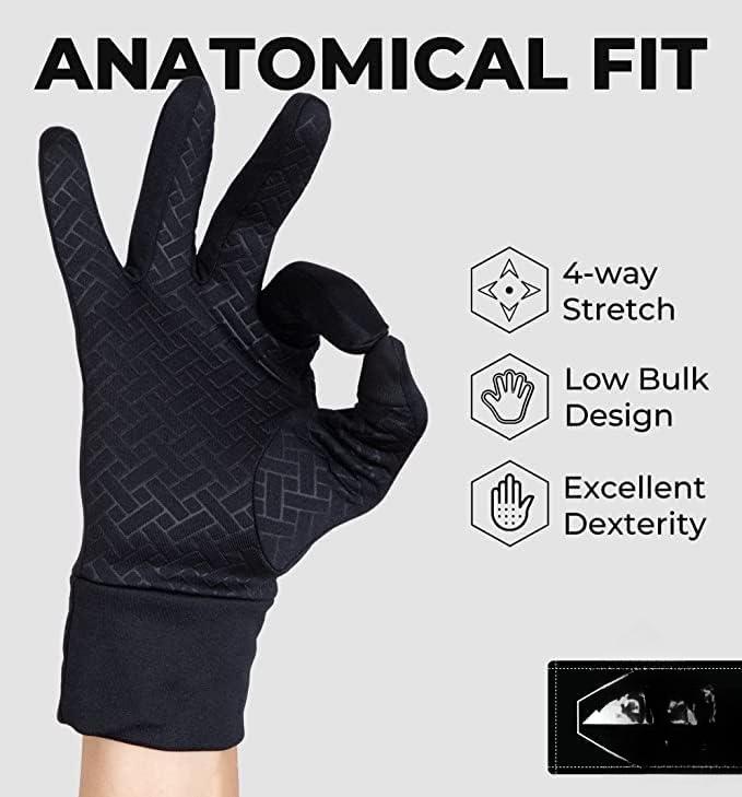 Running Gloves - Touch Screen Ski Glove Liners - Men's Winter Gloves - Glove Liners for Cold Weather