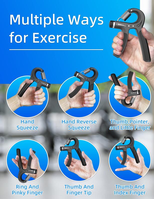 Hand Grip Strengthener, Wrist Strengthener, Forearm Gripper, Hand Workout Squeezer, Grip strength Trainer, Hand Grip Exerciser for Men and Women