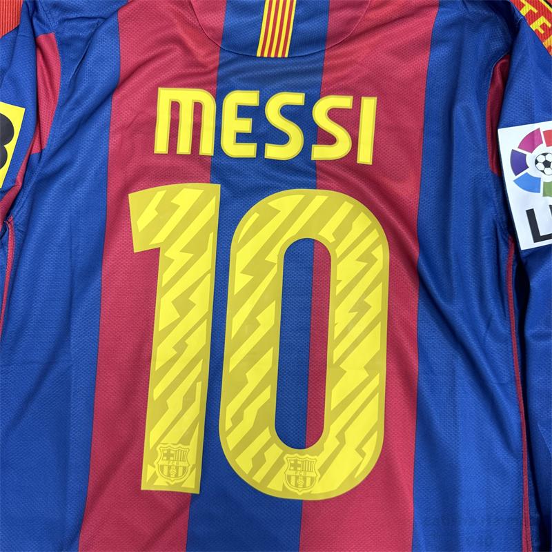 Soccer Jersey Fans Version Home kit Messi #10 Blue and Red Long Sleeves Barcelona