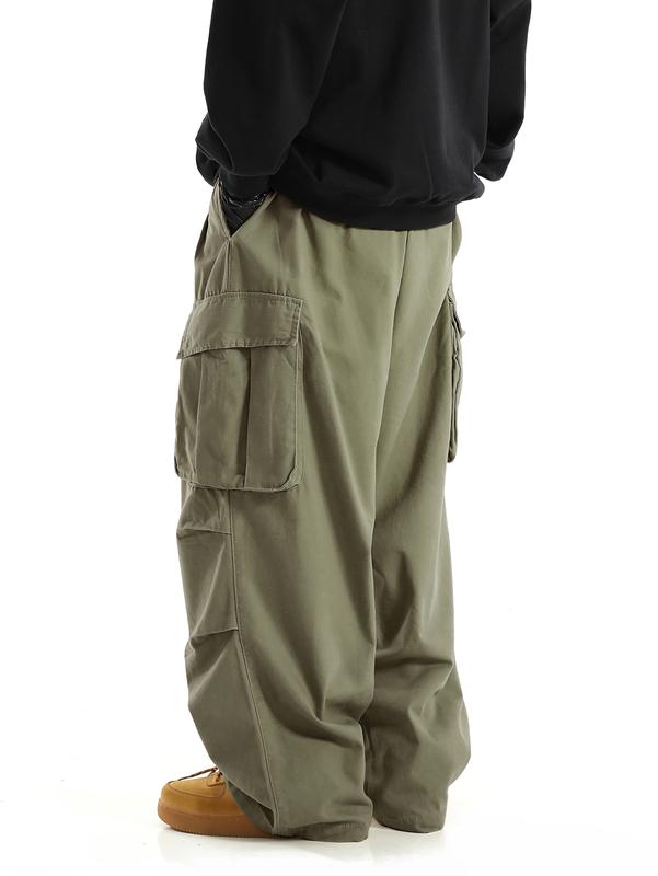 Drawstring Waist Pocket Side Loose Cargo Pants Baggy Joggers