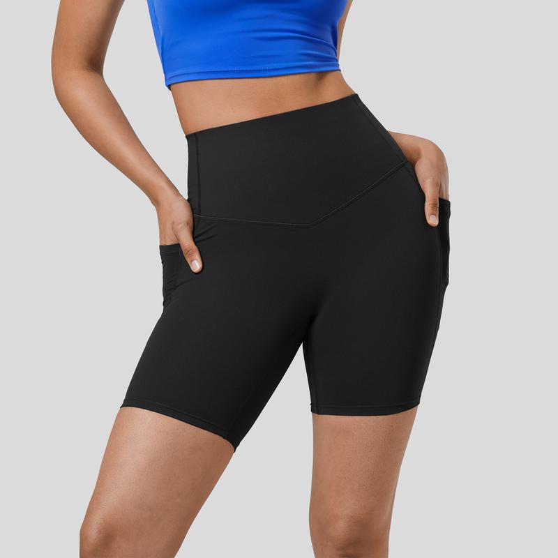 Halara SoCinched High Waisted Tummy Control Side Pocket Shaping Training Biker Shorts