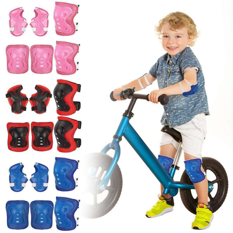 6Pcs Kids Skating Protective Gear Set Wrist Elbow Knee Pads Bike Skateboard Set