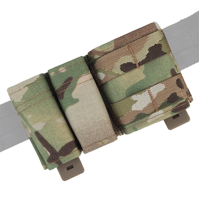 IDOGEAR Tactica Triple Magazine Pouch MOLLE Double 9MM & Single 556 Mag Holder with Hard Insert Carrier Quick Draw MG-F-06